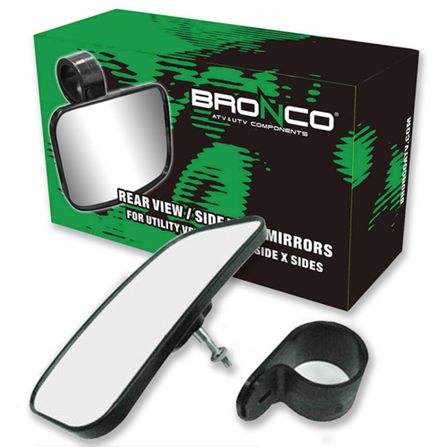 Bronco UTV Rear Side View Mirror 1.5-1.75 Inch Bar Mount - Universal fit mirror for 1.5-1.75 in bars - Click Image to Close