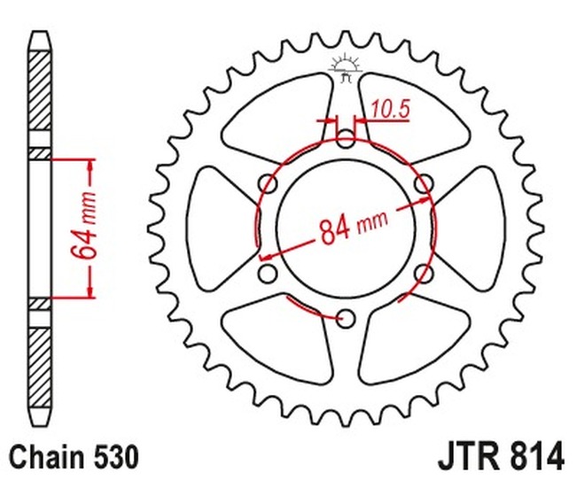Steel Rear Sprocket - 45 Teeth - New JT! - Click Image to Close