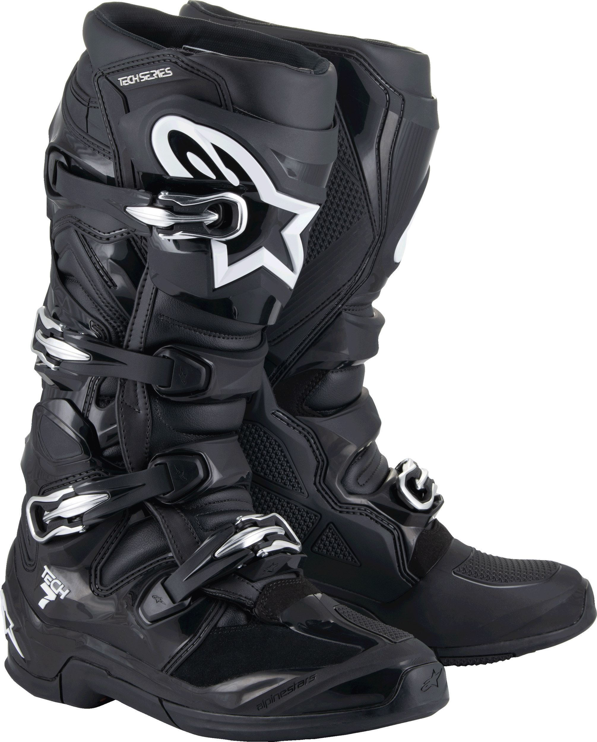 Alpinestars Tech 7 Boots Black Size 10 - High-performance off-road boots in size 10 - Click Image to Close