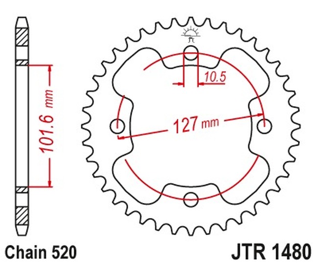 *Open Box* Steel Rear Sprocket - 38 Tooth 520 - For Outlaw 525/450 Predator 500 - Click Image to Close