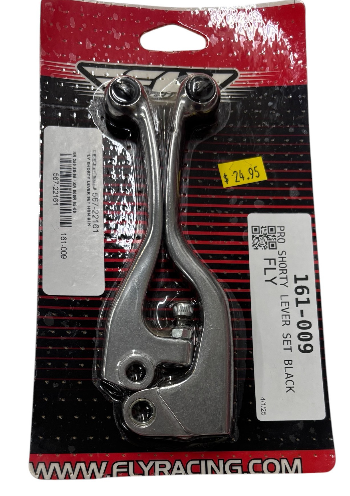 Fly Pro Shorty Lever Set Black - Black shorty lever set from Fly Racing - Click Image to Close