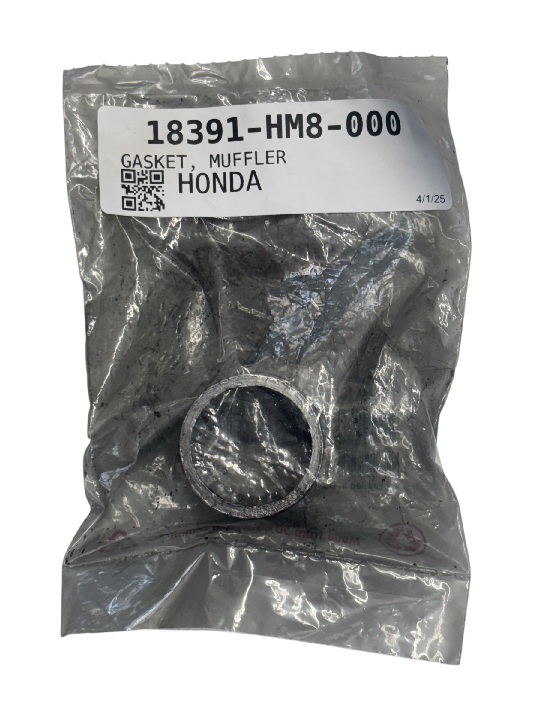 Honda Muffler Gasket 18391-HM8-000 - Gasket for muffler, OEM Honda part - Click Image to Close