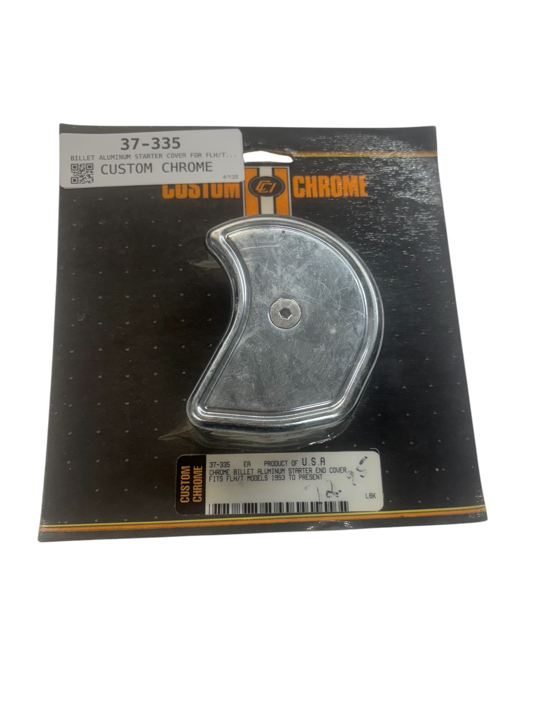 Custom Chrome Billet Aluminum Starter Cover For FLH/T 93+ - For Harley FLH/T models 1993 and newer - Click Image to Close
