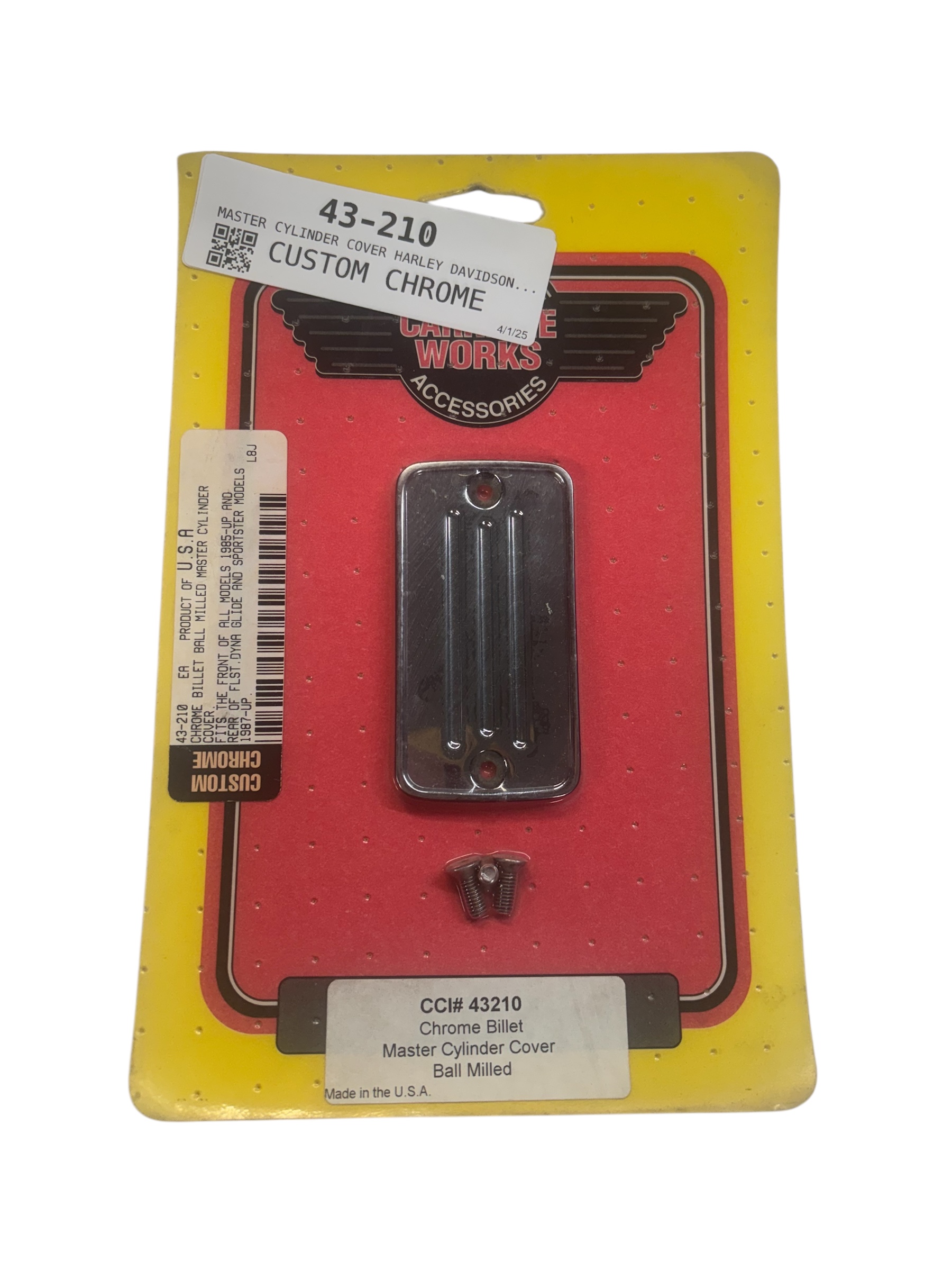 Custom Chrome Master Cylinder Cover for Harley-Davidson - Fits Harley-Davidson models - Click Image to Close
