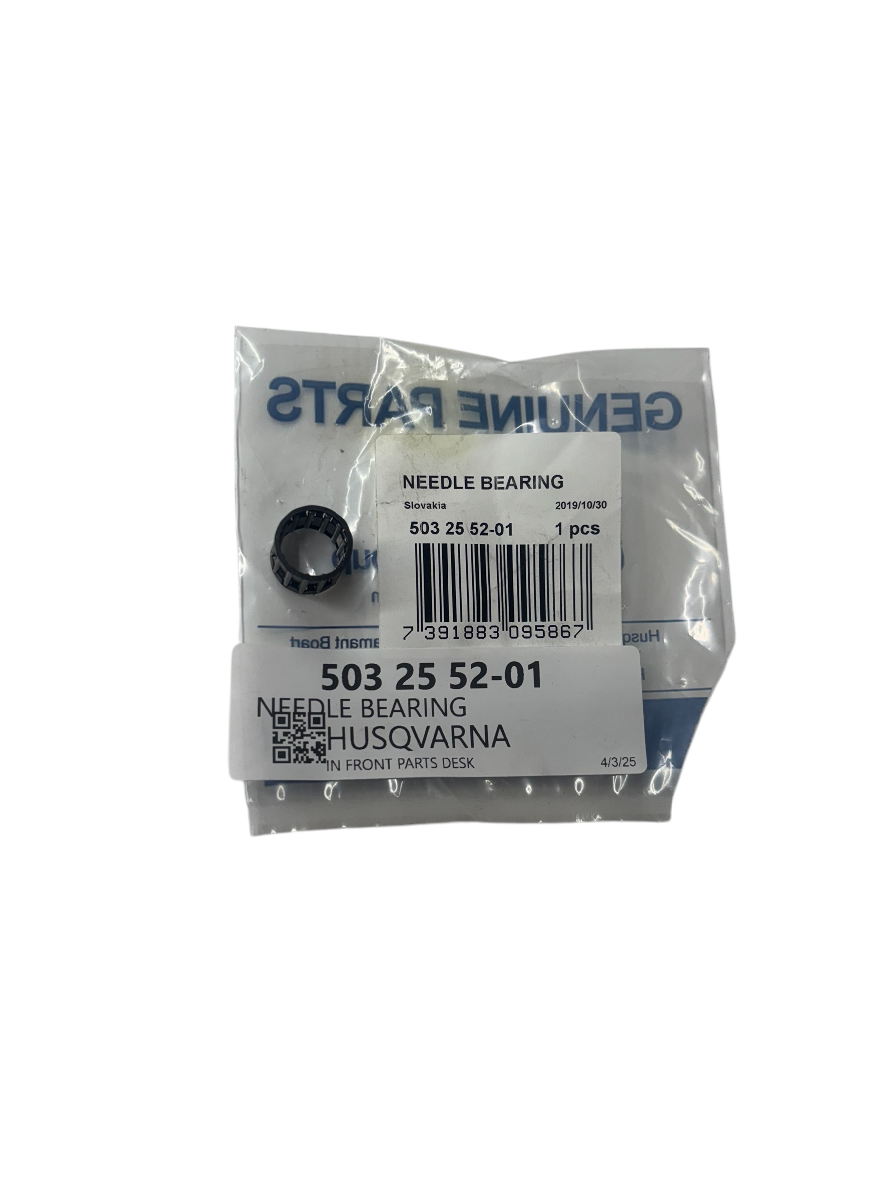 Husqvarna Needle Bearing 503 25 52-01 - Replacement needle bearing - Click Image to Close