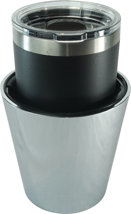 Kruzer Kaddy Ultimate Perch Mount XL Cup Holder Chrome - Chrome XL cup holder for perch mount motorcycles - Click Image to Close