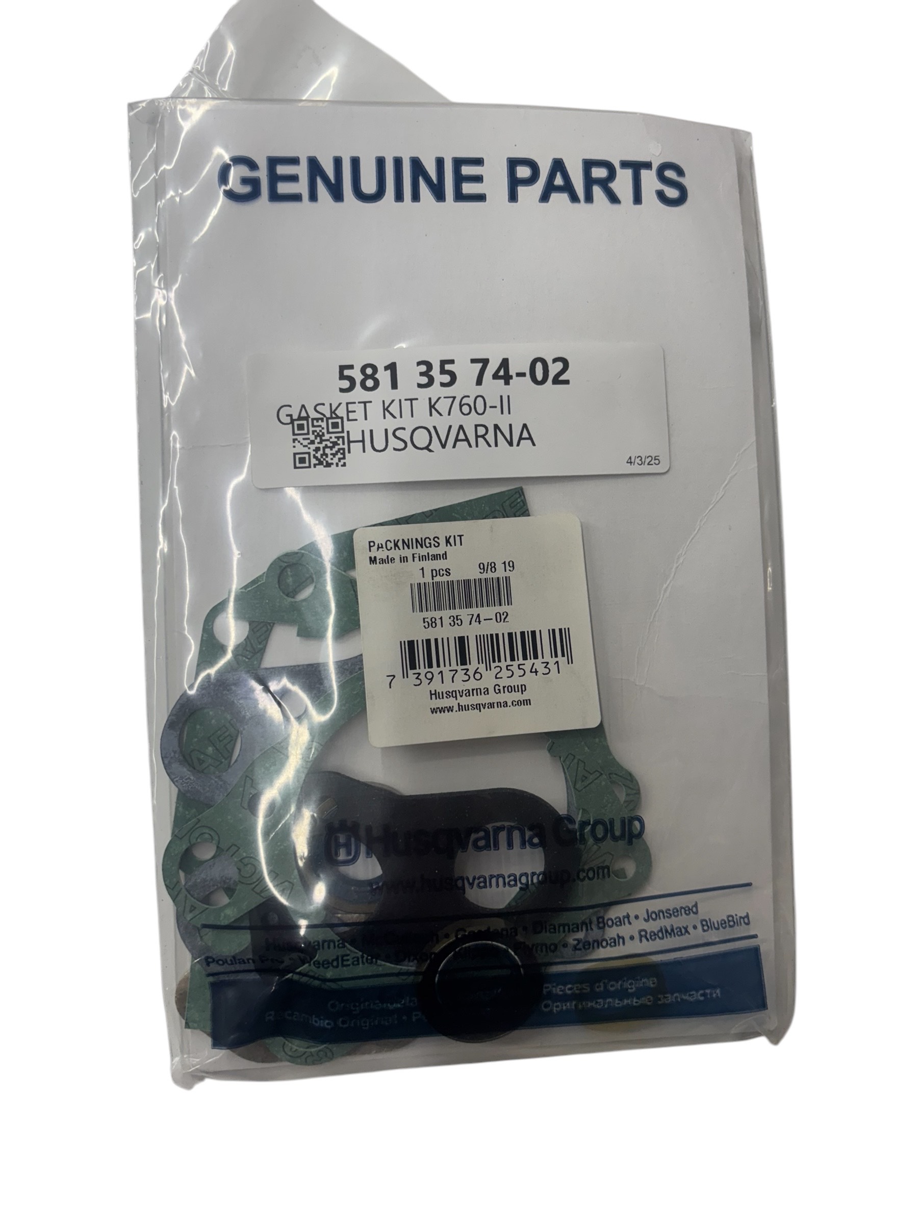 Husqvarna Gasket Kit K760-II - Gasket kit for Husqvarna K760-II - Click Image to Close