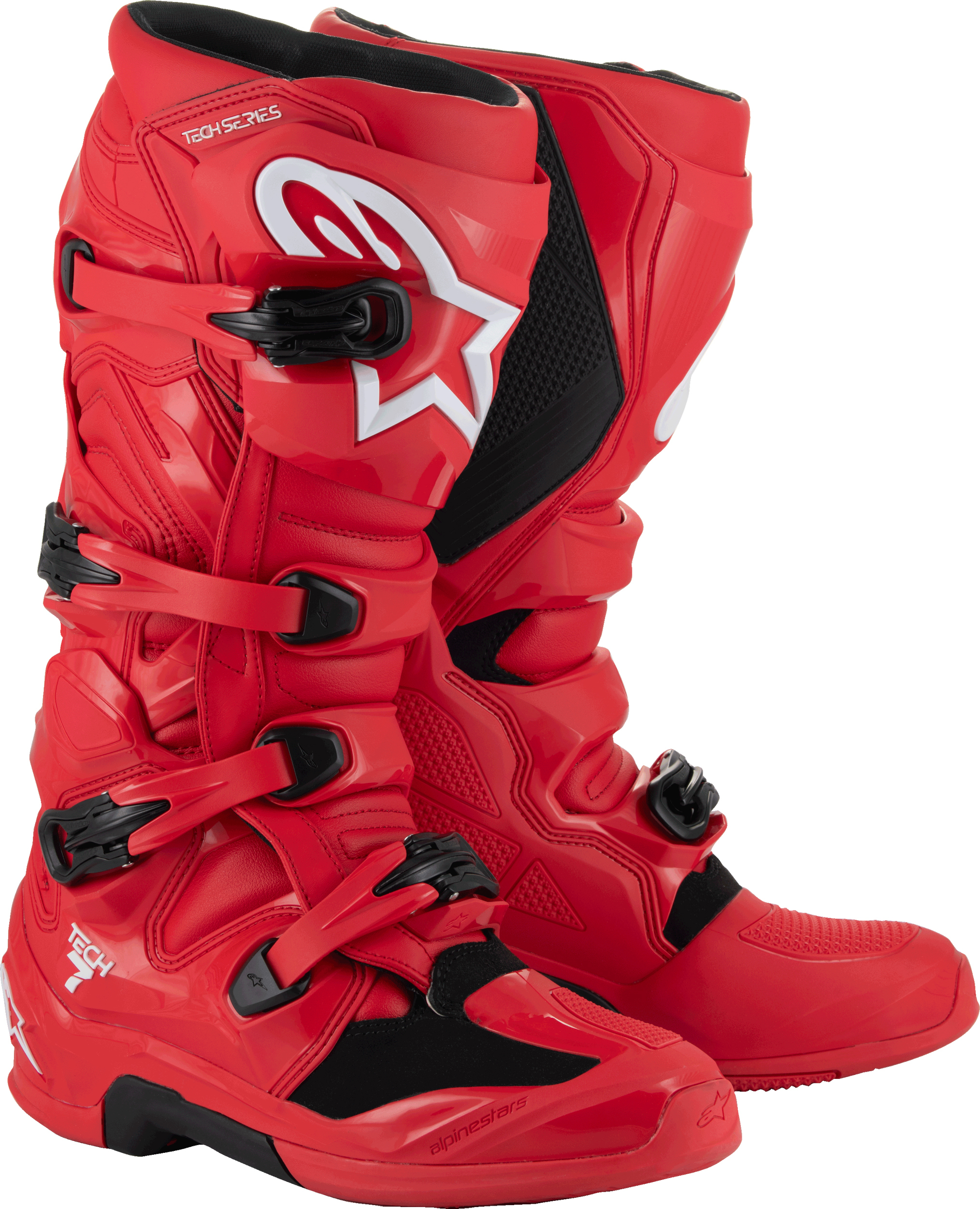Alpinestars Tech 7 Boots Bright Red Size 7 - Off-road riding boots in Bright Red, Size 7 - Click Image to Close