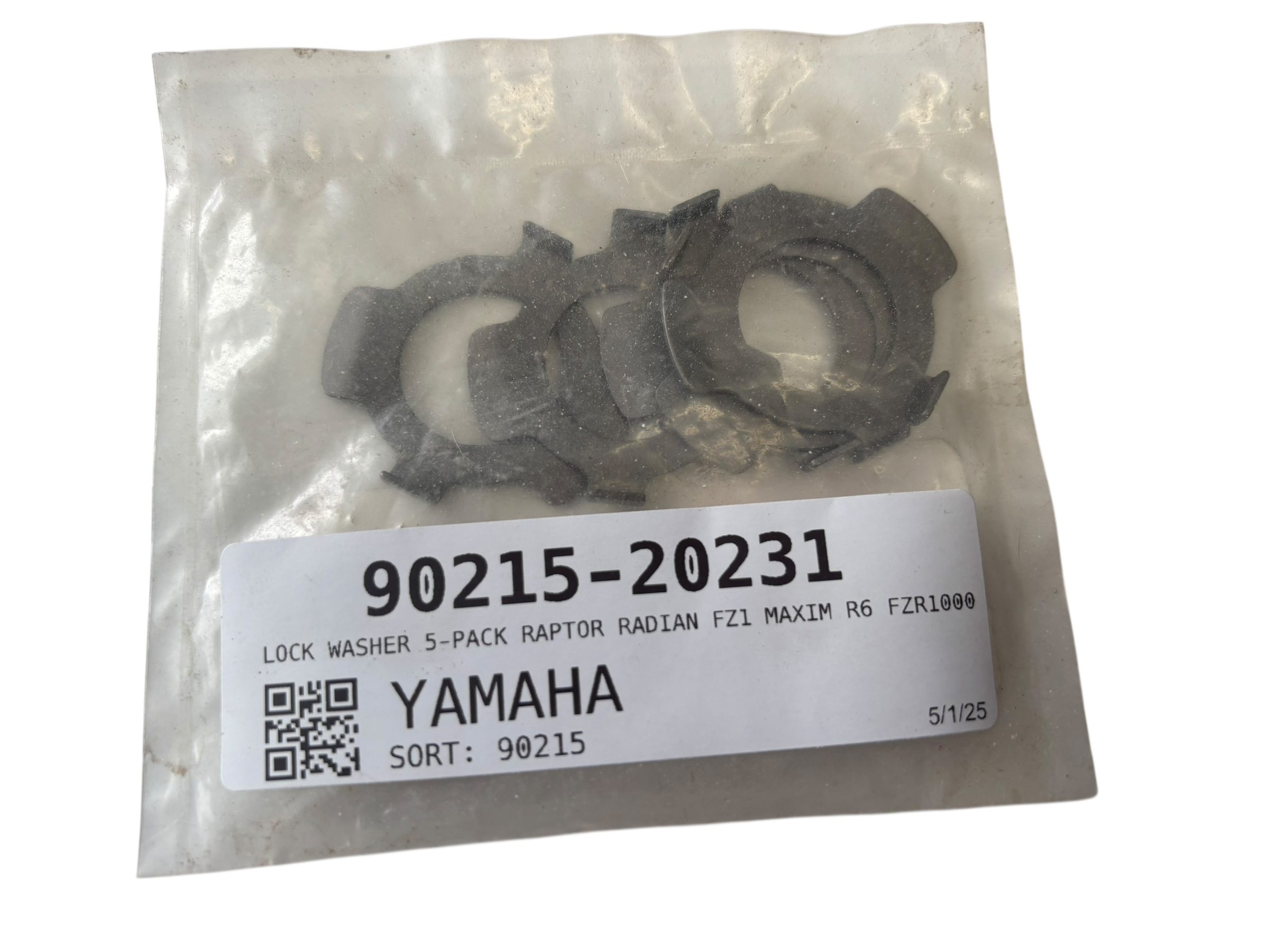 Yamaha Lock Washer 5-Pack For Raptor Radian FZ1 Maxim R6 FZR1000 - Fits Raptor, Radian, FZ1, Maxim, R6, FZR1000 - Click Image to Close
