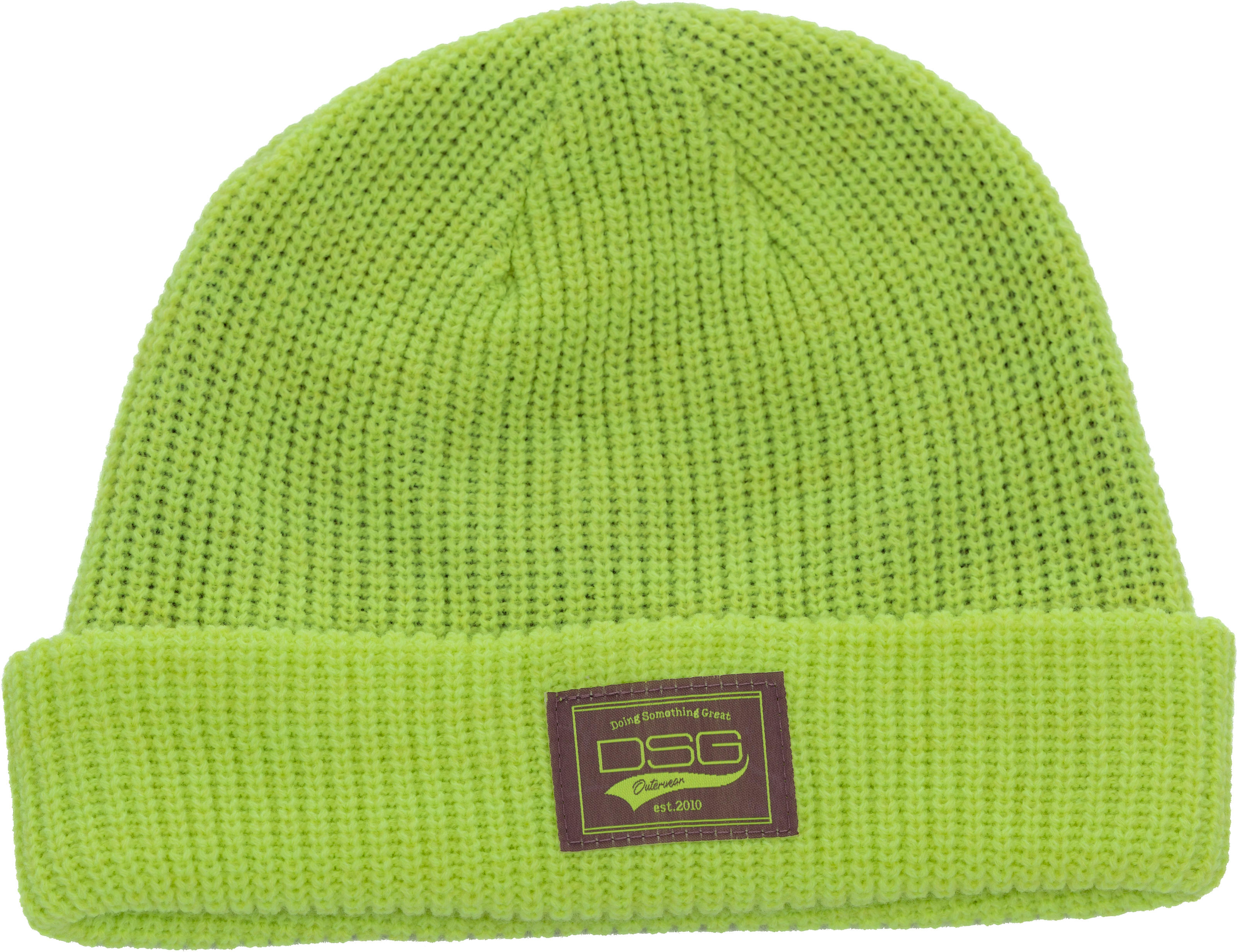 DSG Cap Knit Beanie Neon Lemon Womens - Neon Lemon womens knit beanie from DSG - Click Image to Close
