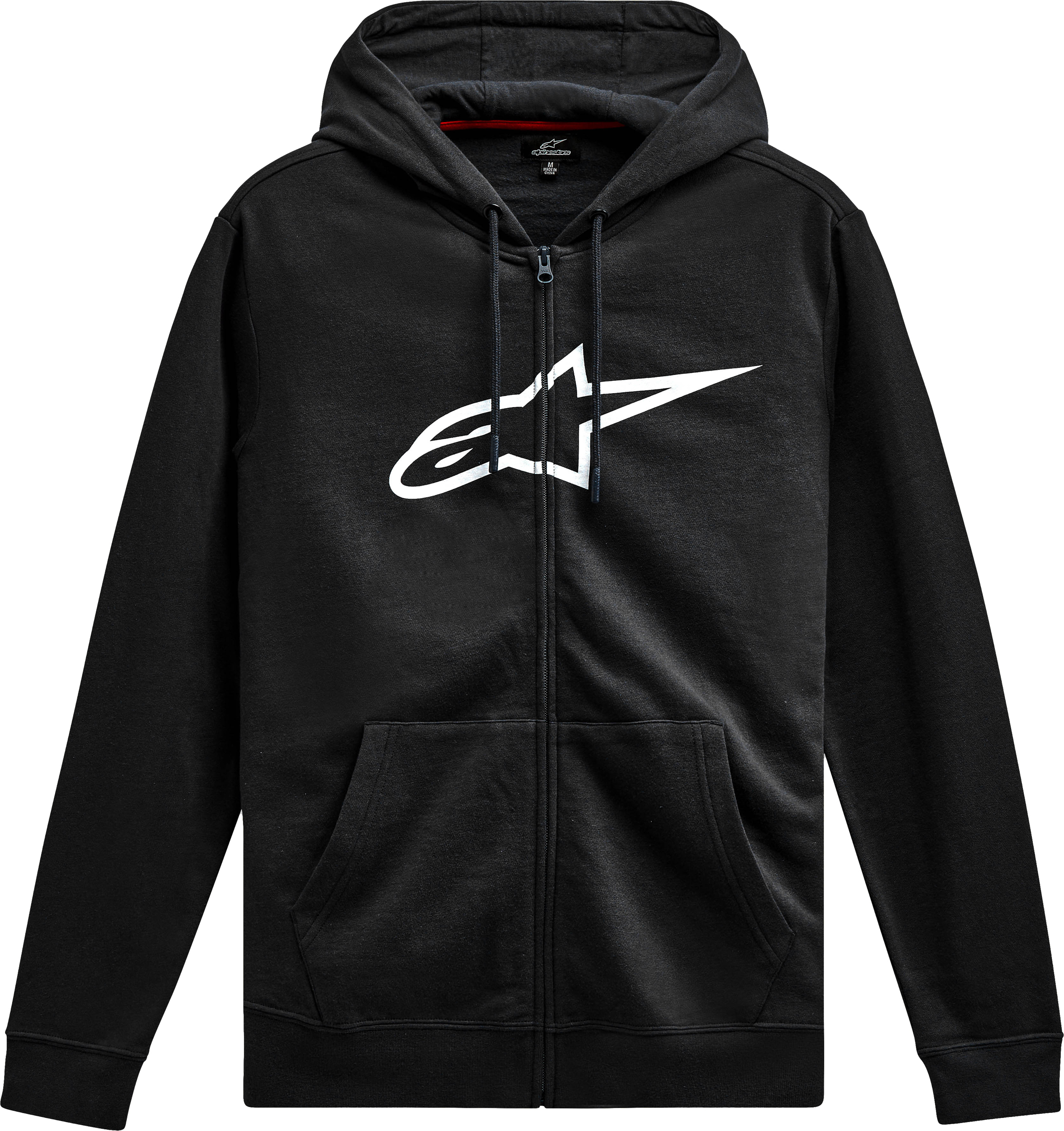 Alpinestars Ageless Zip Hoodie V3 Black/White Large - Black/White zip hoodie, size Large - Click Image to Close