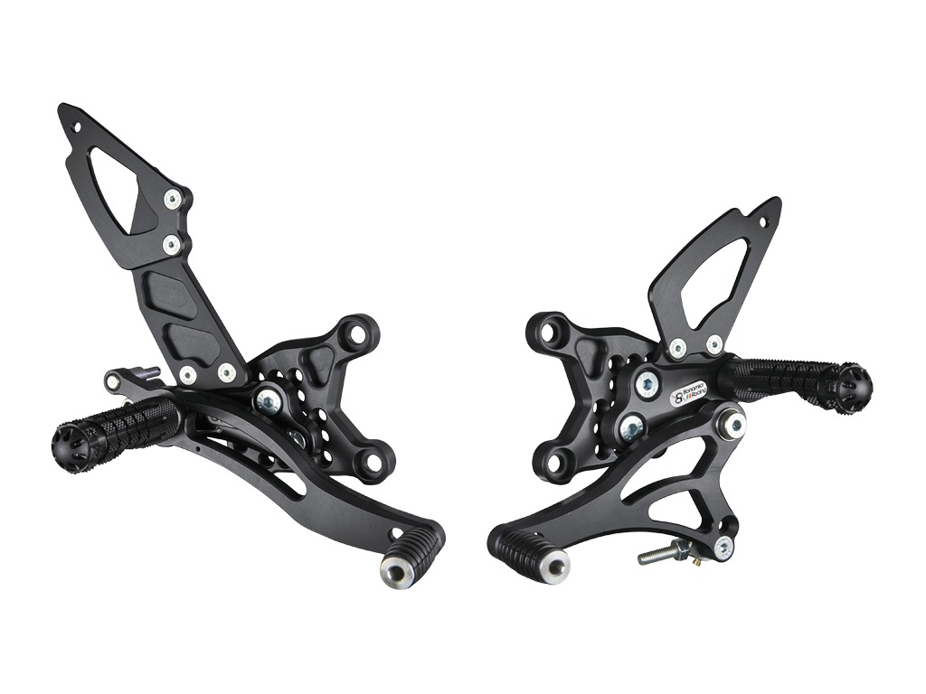 Bonamici Adjustable Rearsets Black Aluminum Fits 09-16 Aprilia RSV4/Tuono V4 - Click Image to Close