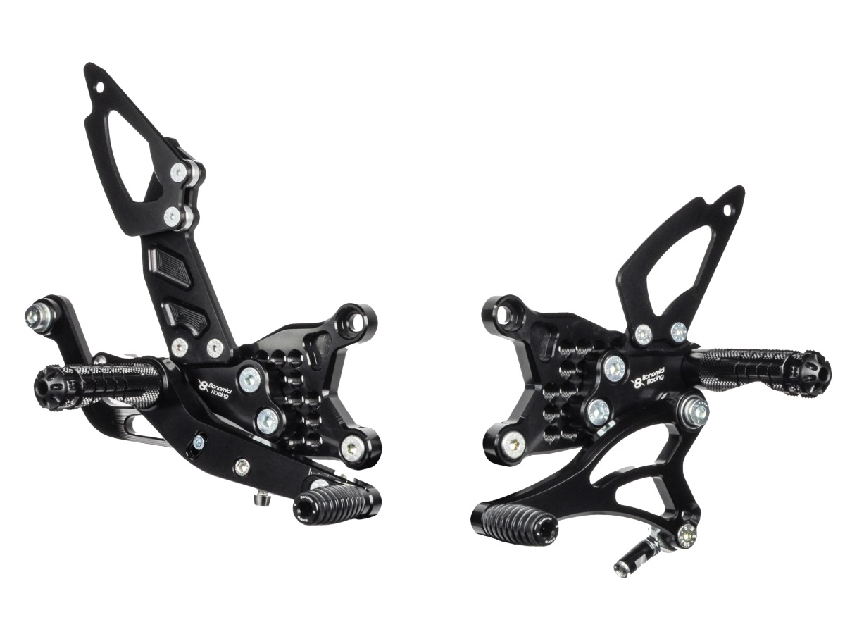 Adj. Rearsets Std Shift w/ Integrated Brake Light Switch - For 17-22 Aprilia RSV4 / Tuono V4 - Click Image to Close