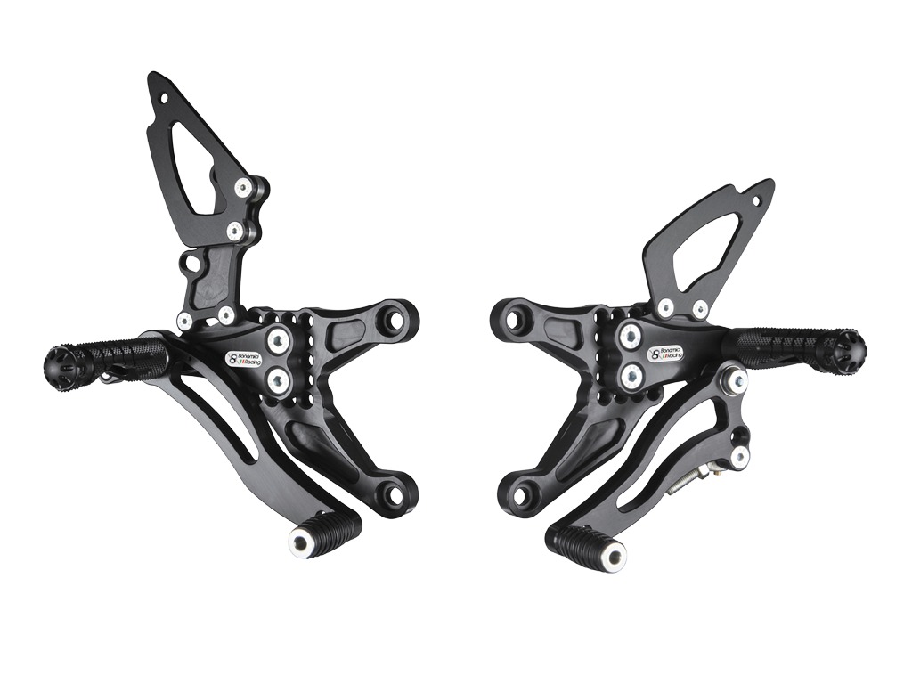 Bonamici Adjustable Rearsets Black Aluminum Fits 05-06 Kawasaki ZX6R - Click Image to Close
