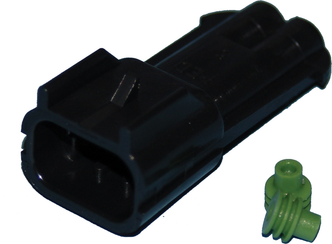 Delphi-Packard Weatherpack 2-Position Male Connector w/ Seals Namz - Click Image to Close
