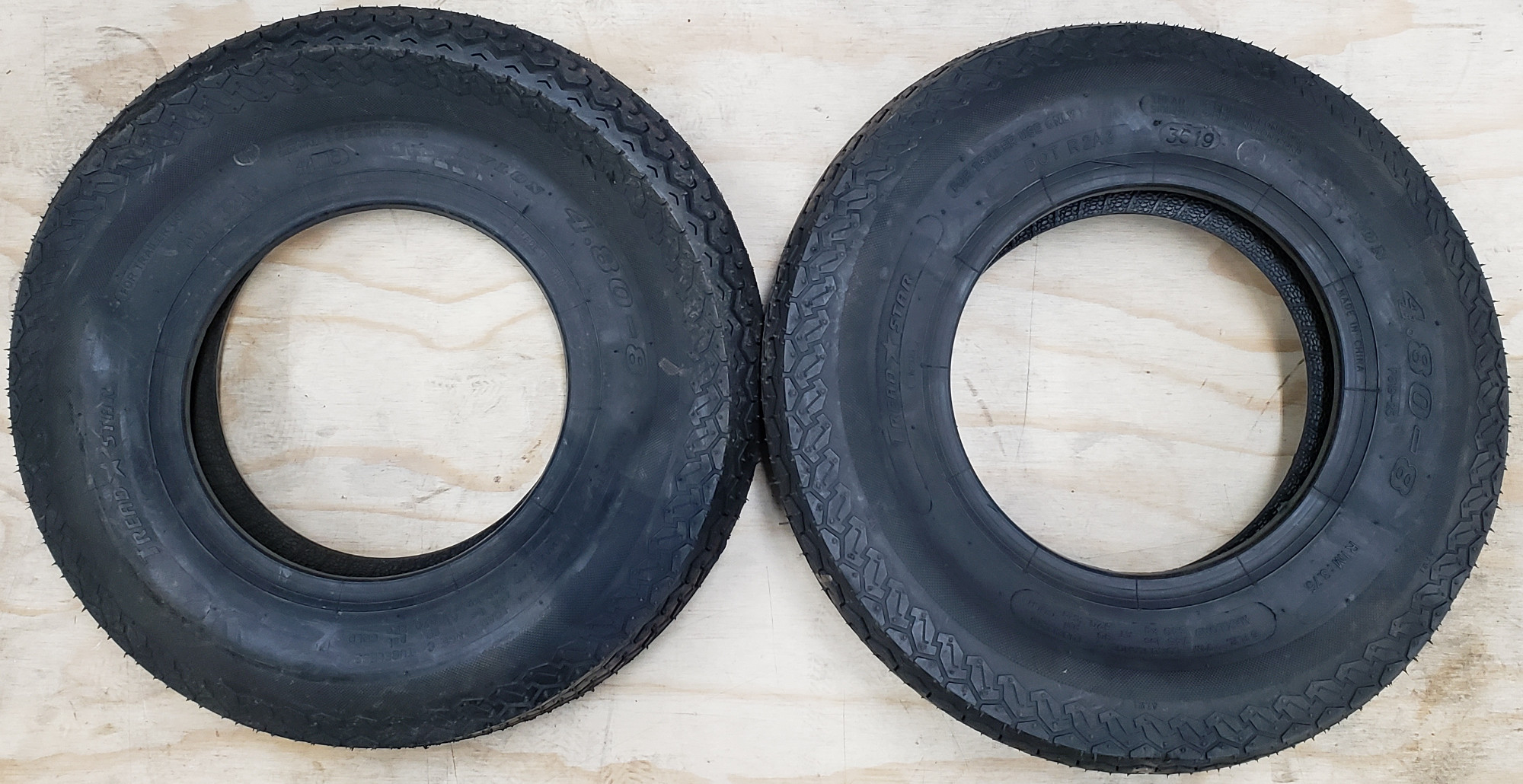 Bias Trailer Tire Kit 4.80-8 - Load Range C - Click Image to Close