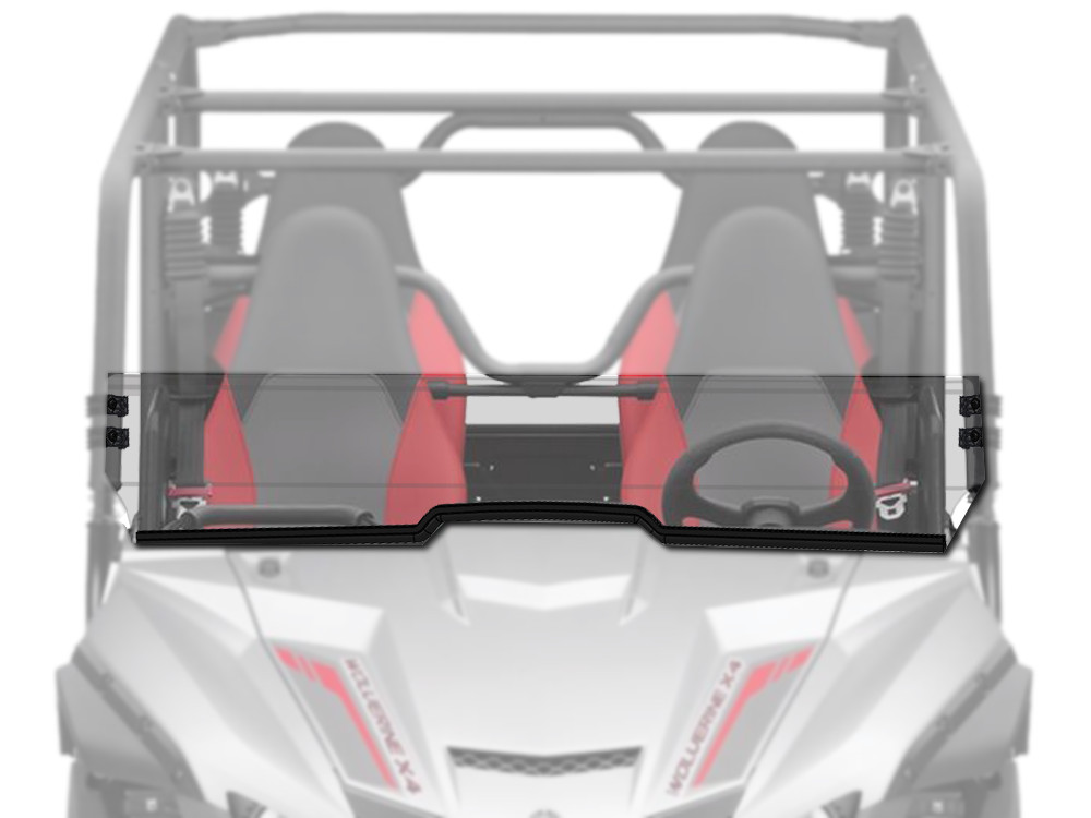 Clear Half Windshield - For Yamaha Wolverine X-2 / X-4 - Click Image to Close