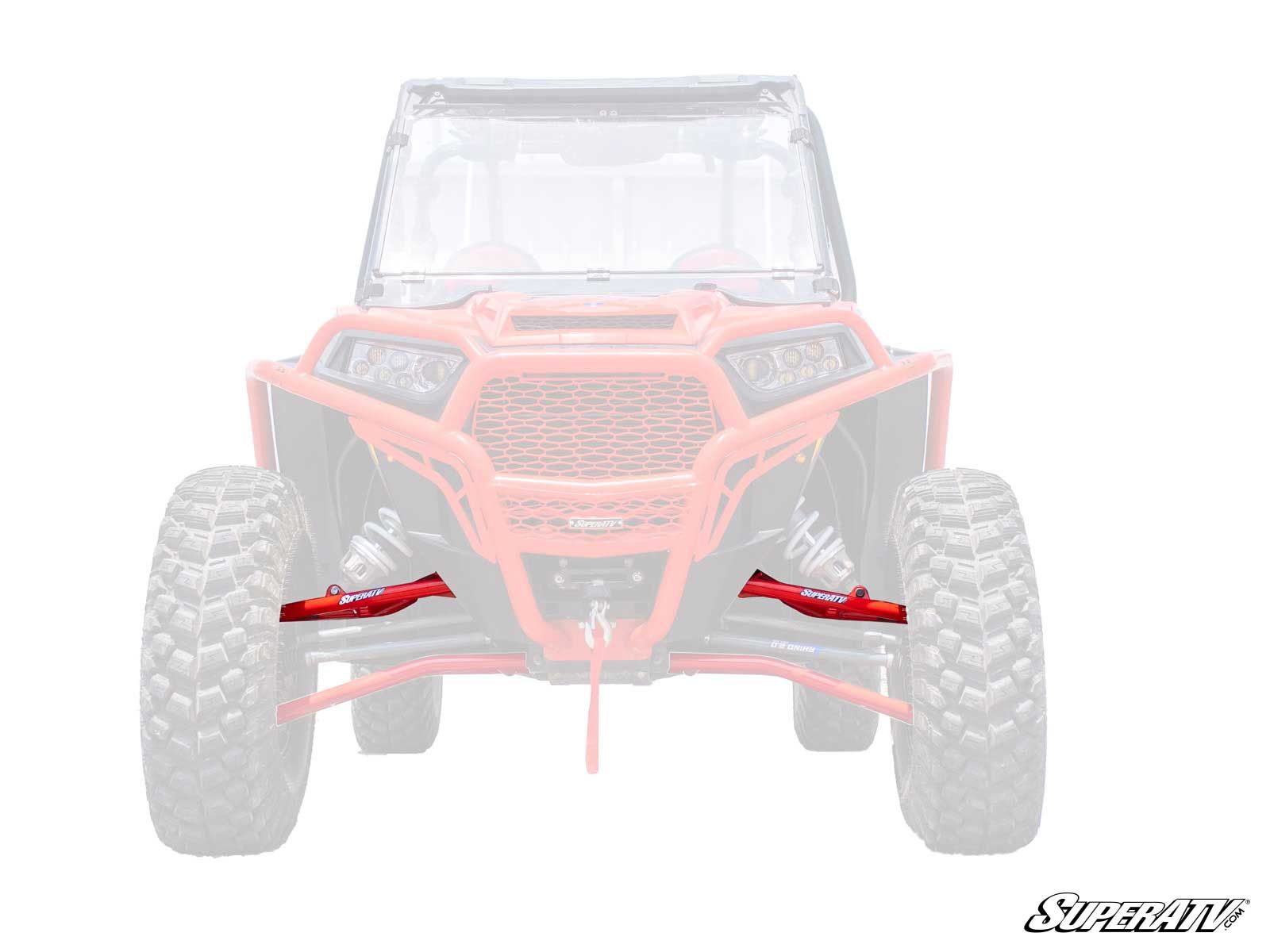 High Clearance Front Upper A-Arms Red w/STD Joints - For 14-21 Polaris RZR XP 1000 - Click Image to Close
