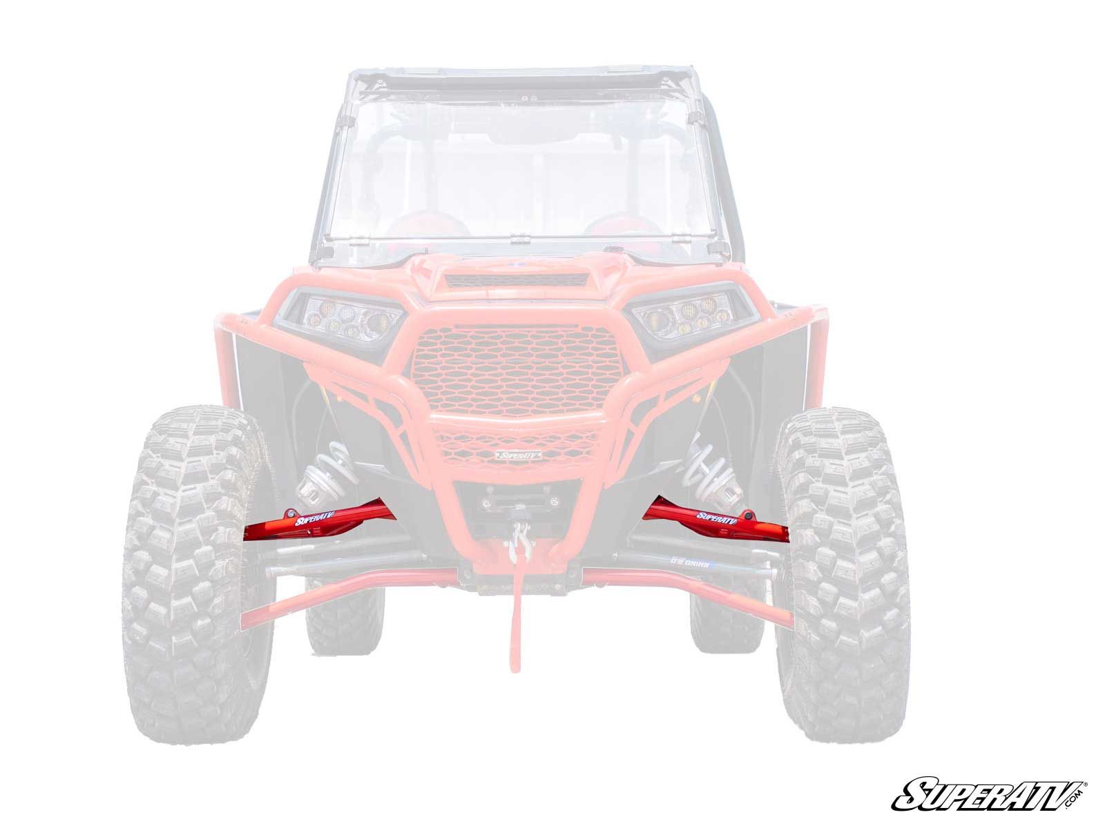 High Clearance Front Upper A-Arms Red w/o Joints - For 14-21 Polaris RZR XP 1000 - Click Image to Close