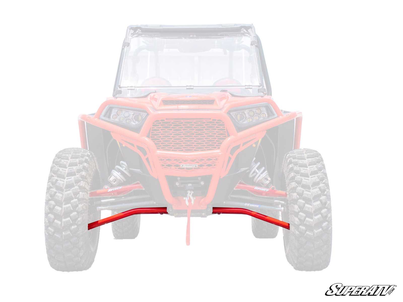 High Clearance Front Lower A-Arms Red w/SuperDuty Joints - For 14-21 Polaris RZR XP 1000 - Click Image to Close