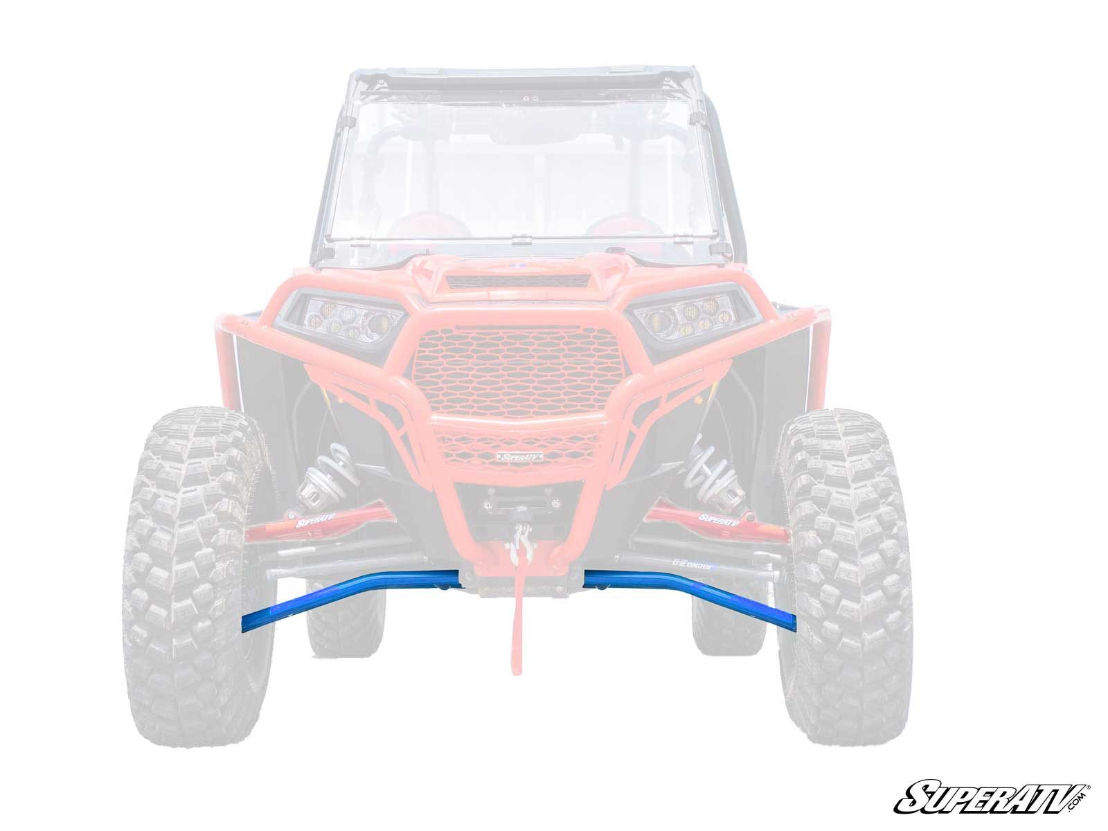 High Clearance Front Lower A-Arms Velocity Blue w/SuperDuty Joints - For 14-21 Polaris RZR XP 1000 - Click Image to Close