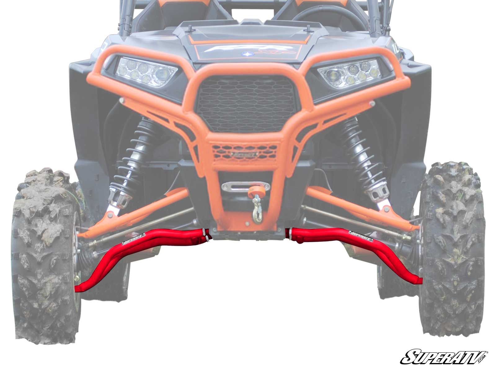 High Clearance Front Lower A-Arms Red Adj. w/STD Joints - For 14-21 Polaris RZR XP 1000 - Click Image to Close