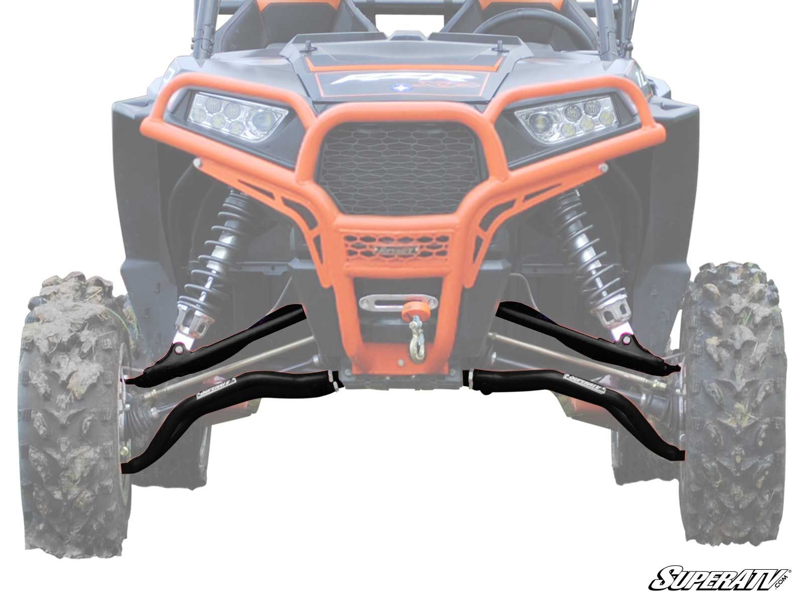 High Clearance Front A-Arms Black Adj. w/o Joints - For 14-21 Polaris RZR XP 1000 - Click Image to Close