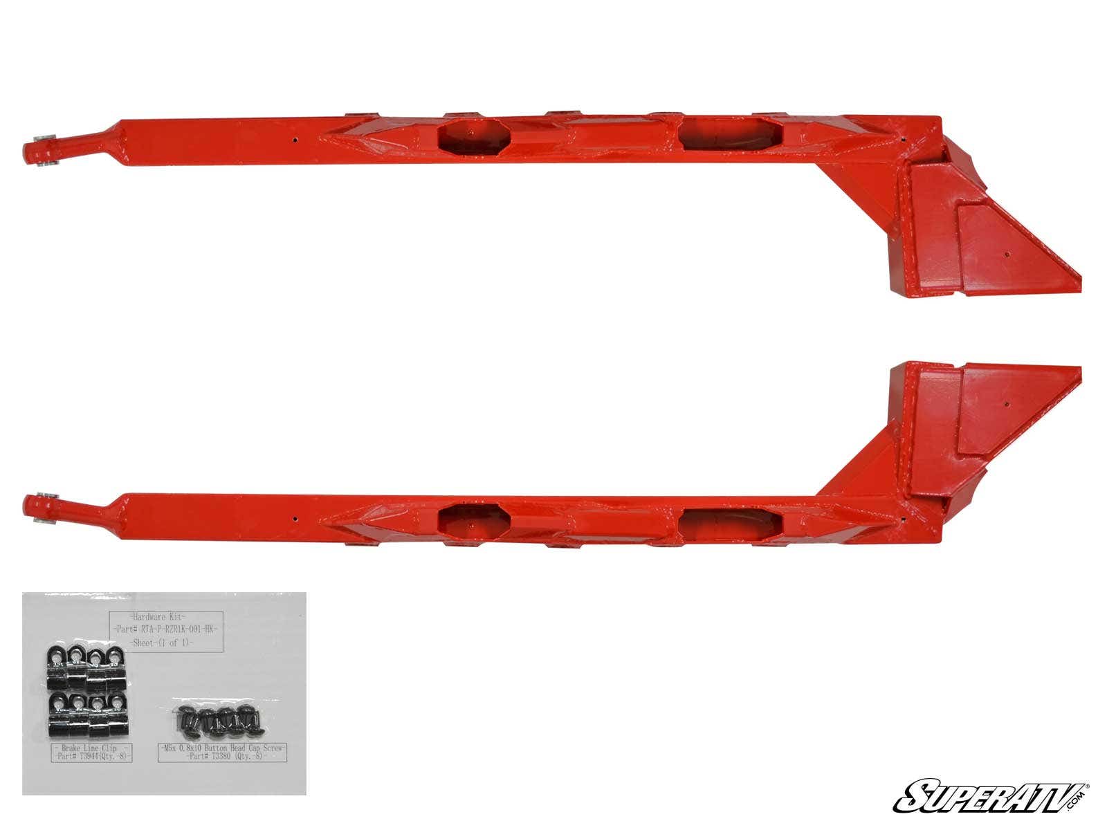 Extended Trailing Arms 1" Rear Offset Orange - For Polaris RZR RS1 - Click Image to Close