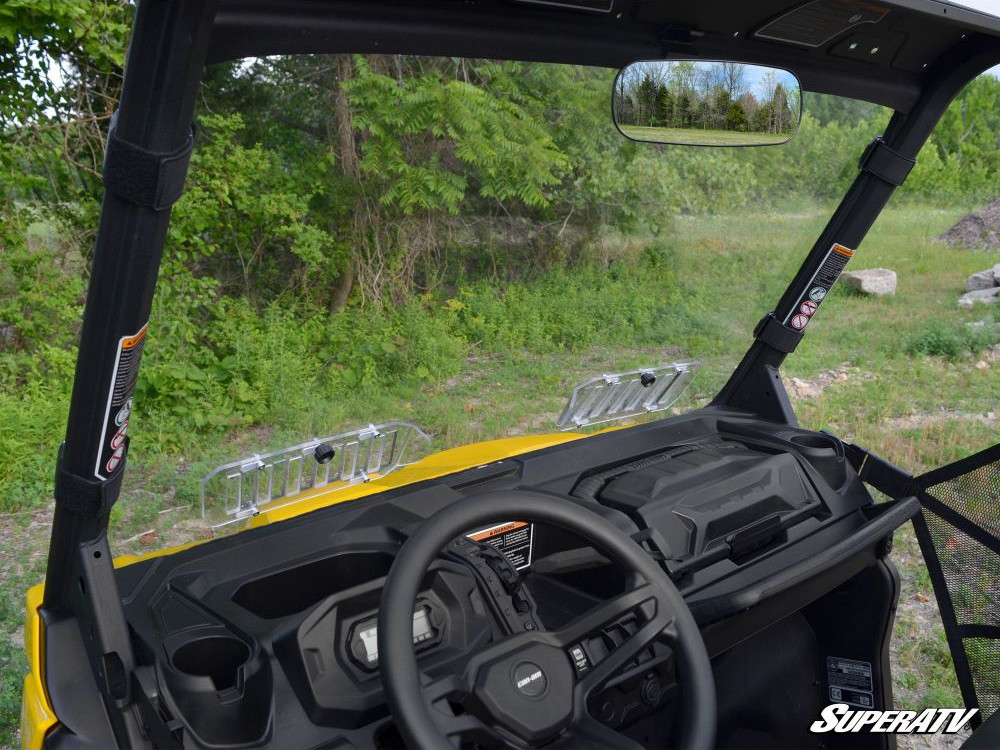 Scratch-Resistant Slide-Vented Full Windshield - For 16-21 Can-Am Defender - Click Image to Close