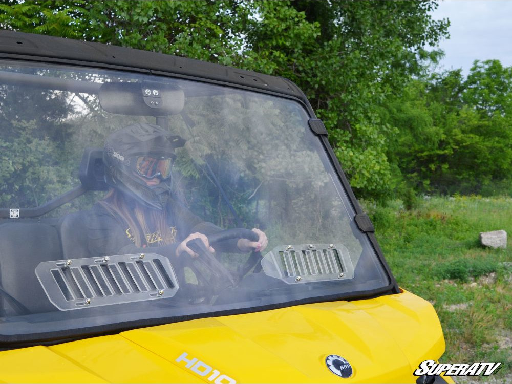 Scratch-Resistant Slide-Vented Full Windshield - For 16-21 Can-Am Defender - Click Image to Close