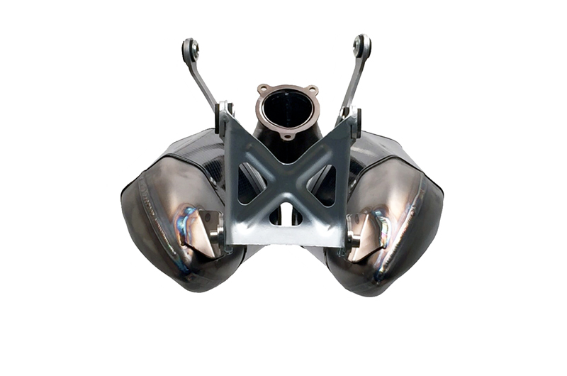 Relevance Titanium CuNb Dual Slip On Exhaust - 12-18 Ducati Panigale 1299 - Click Image to Close