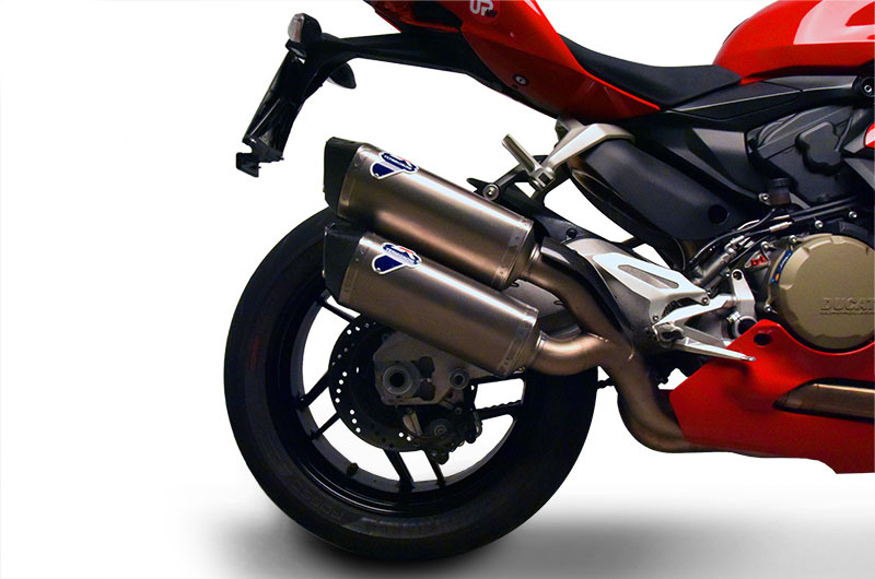 Force Stainless/Titanium Dual Slip On Exhaust - 16-18 Ducati Panigale 959 - Click Image to Close