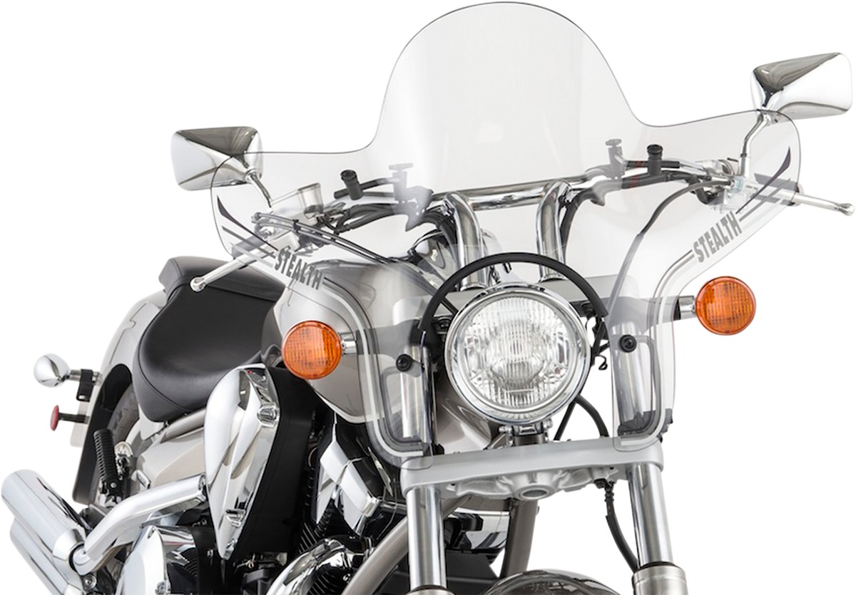 SS-20 Stealth Handlebar Mount Windshield 14" Clear - Click Image to Close
