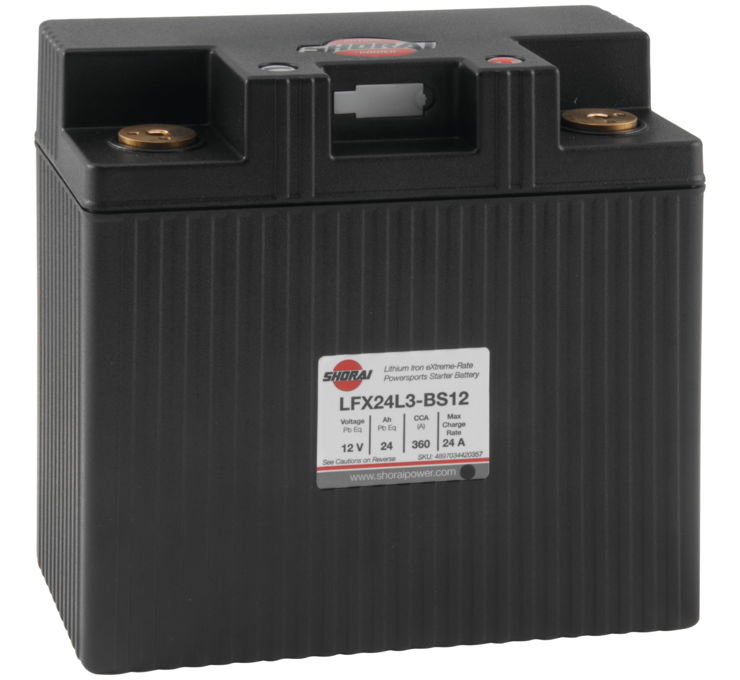 Lithium Motorcycle/ATV Battery - 12V 360CCA Right "+" Terminal - 6.55" X 3.39" X 6.10" - Click Image to Close