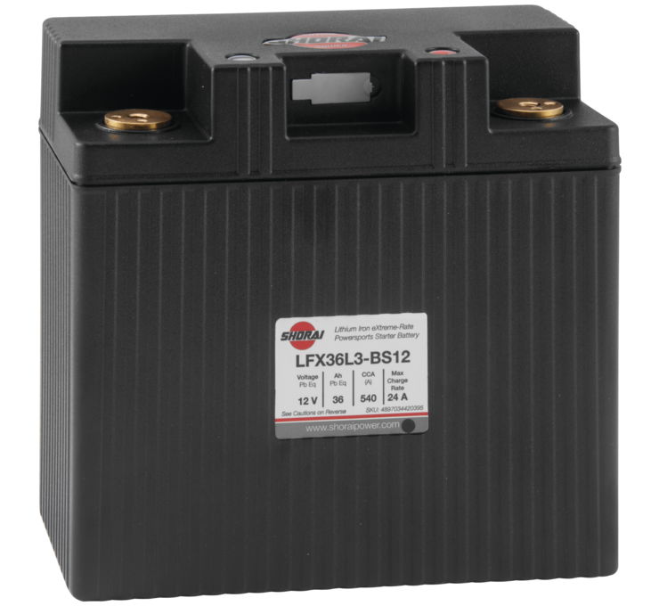 Lithium Motorcycle/ATV Battery - 12V 540CCA Right "+" Terminal - 6.55" X 3.39" X 6.10" - Click Image to Close