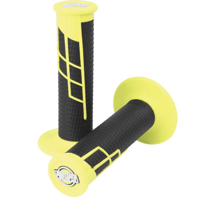Clamp On 1/2 Waffle Grip System - Neon Yellow & Black - Click Image to Close