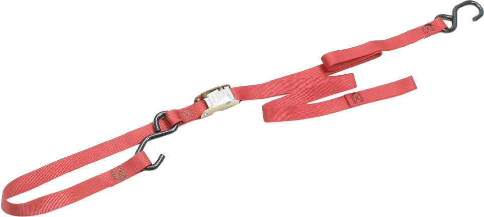 Red Classic Tie-Downs 66"x1" Pair - 1200lbs, Cam Buckle - Click Image to Close