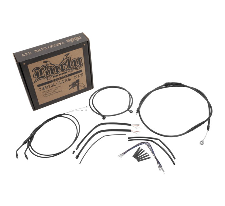 Extended Control Kit for 16" Ape Hangers - Harley FXDF/FXDL - Click Image to Close