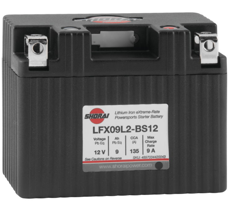Lithium Motorcycle/ATV Battery - 12V 135CCA Left "+" Terminal - 4.45" X 2.28" X 3.50" - Click Image to Close