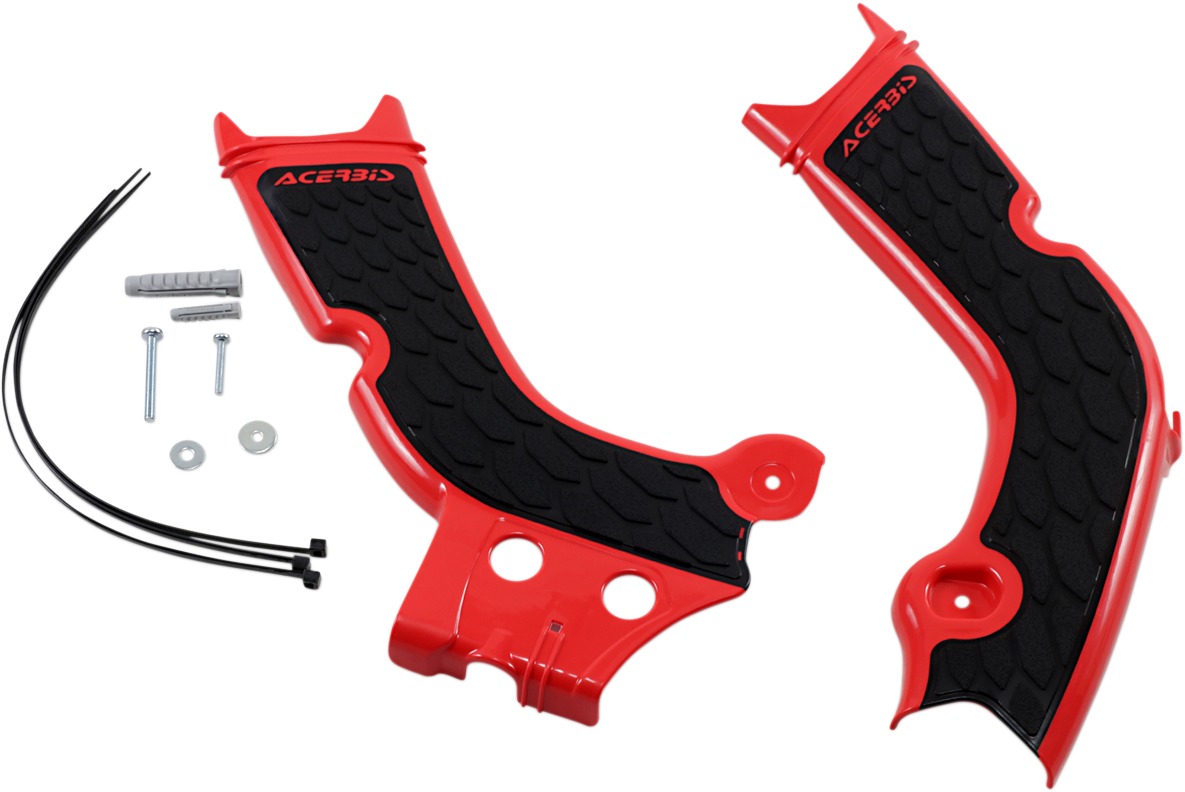 X-Grip Frame Guards Red/Black - For 20-21 CRF250R/RX & 19-20 CRF450R/RX - Click Image to Close
