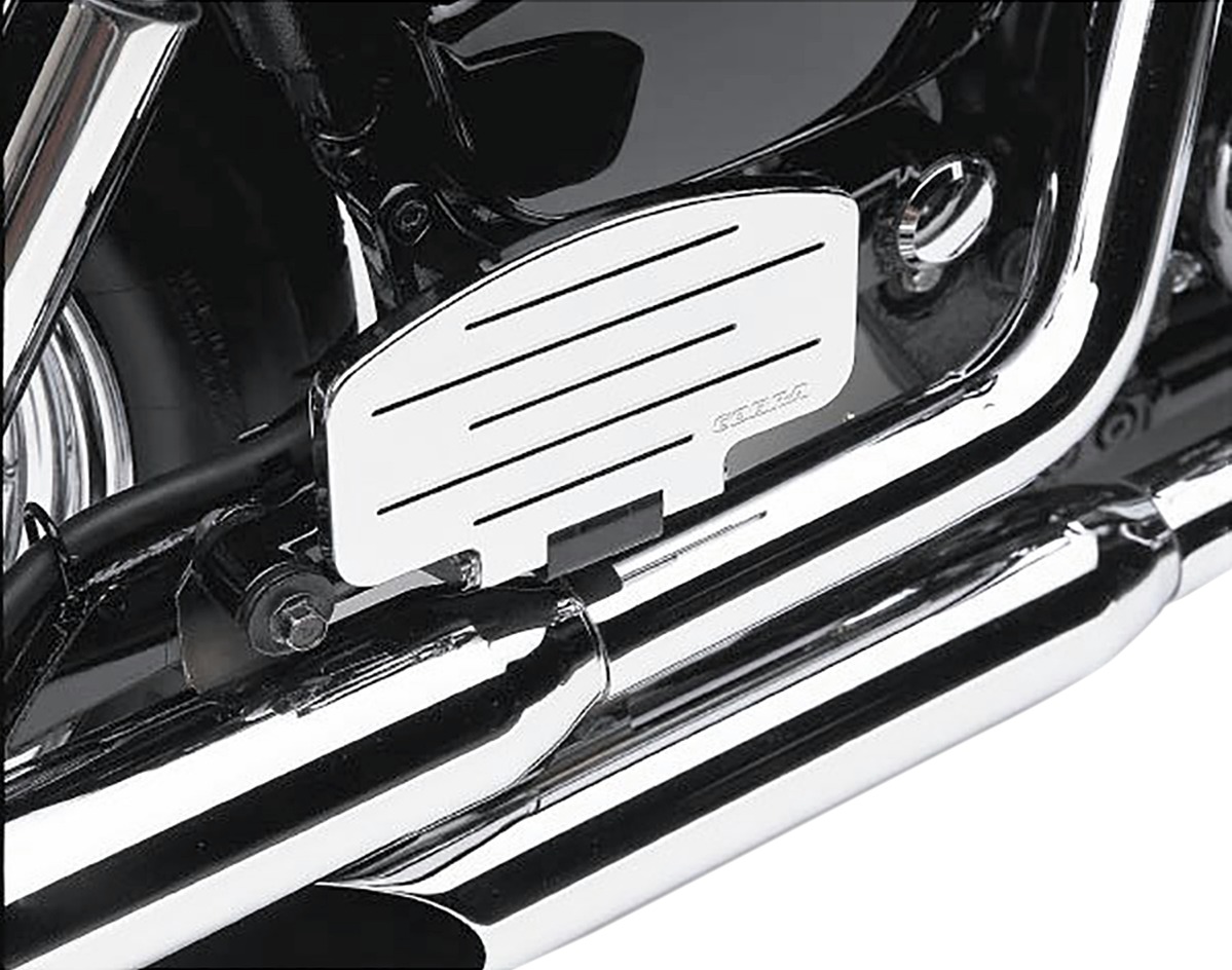 Classic Passenger Floorboards Chrome/Black - For 07-15 Yamaha XVS1300 V-Star - Click Image to Close