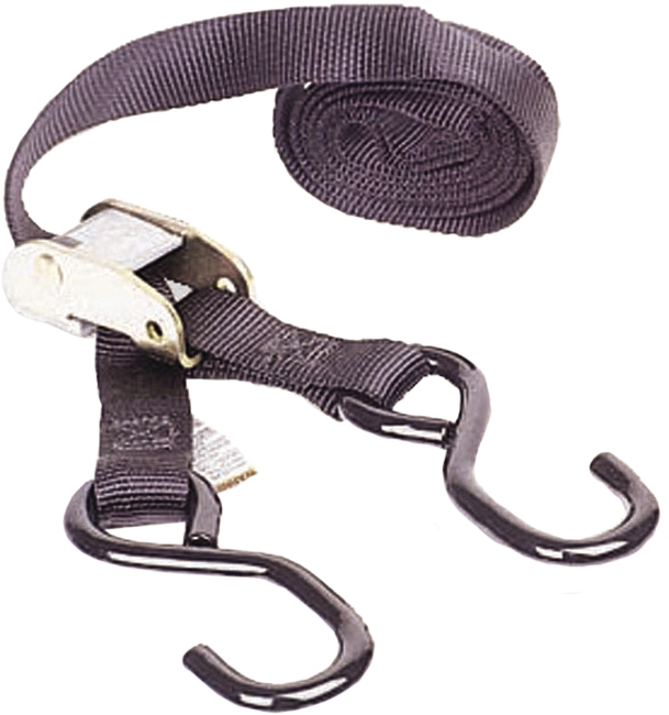 Black Classic Tie-Downs 66"x1" Pair - 1200lbs, Cam Buckle - Click Image to Close