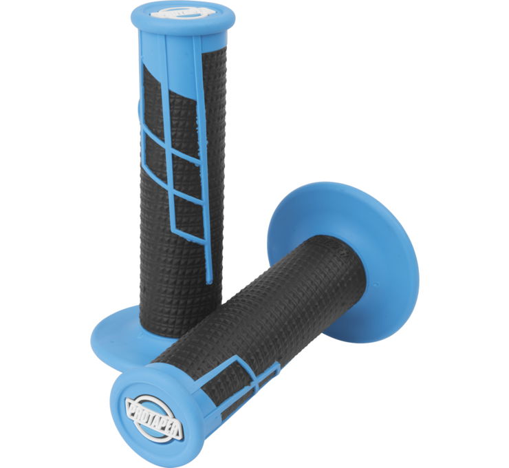 Clamp On 1/2 Waffle Grip System - Neon Blue & Black - Click Image to Close