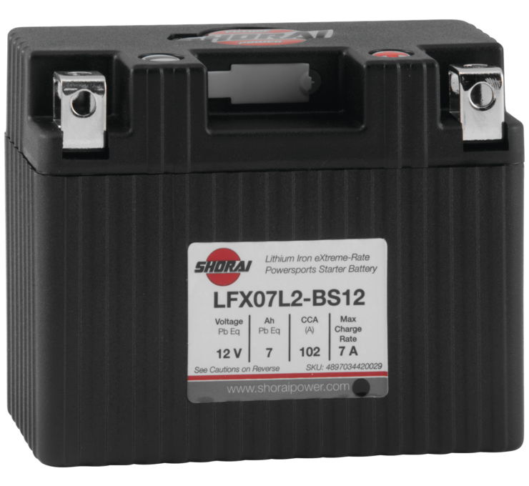 Lithium Motorcycle/ATV Battery - 12V 102CCA Right "+" Terminal - 4.45" X 2.28" X 3.50" - Click Image to Close