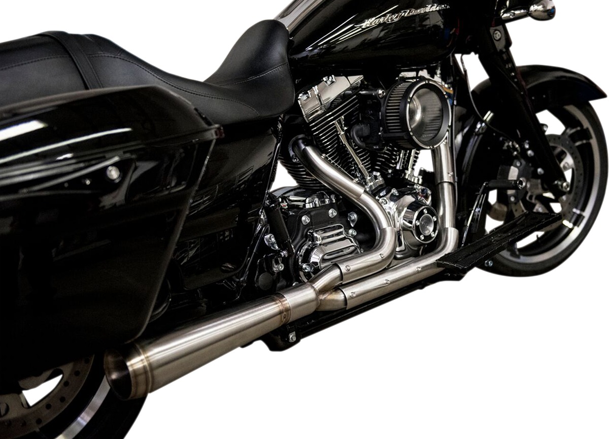 2-1 Assault Stainless Steel Full Exhaust Megaphone - For 84-94 Harley Dyna - Click Image to Close