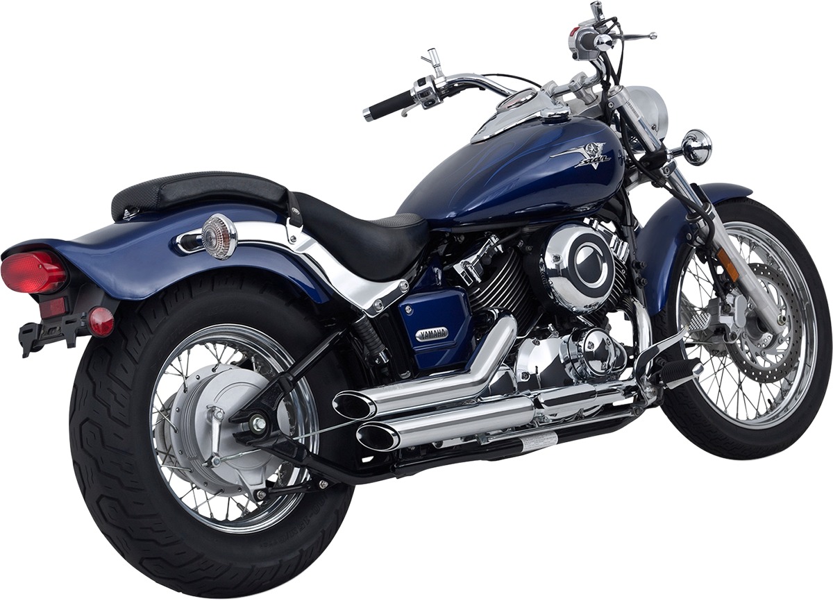 ShortShots Staggered Chrome 3/4 Exhaust - 04-05 Yamaha V-Star 650 49 State - Click Image to Close