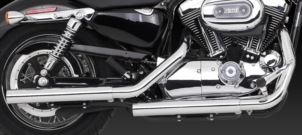 Straightshots HS Slip On Exhaust Mufflers - 04-13 Harley Davidson Sportster - Click Image to Close
