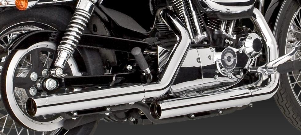 Straightshots HS Slip On Exhaust Mufflers - 04-13 Harley Davidson Sportster - Click Image to Close