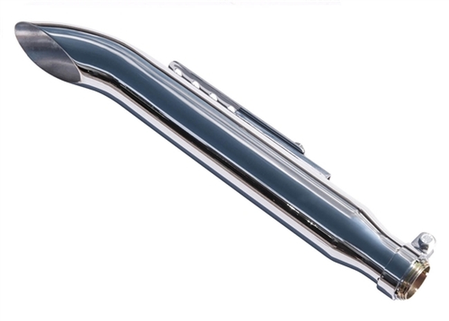 Chrome 19.75" Turnout Universal Cafe Slip On Exhaust - Click Image to Close