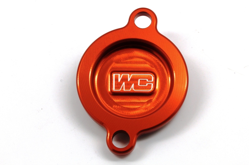 Orange Oil Filter Cover - Replaces 77338041200 For KTM, Husqvarna, & Gas Gas - Click Image to Close